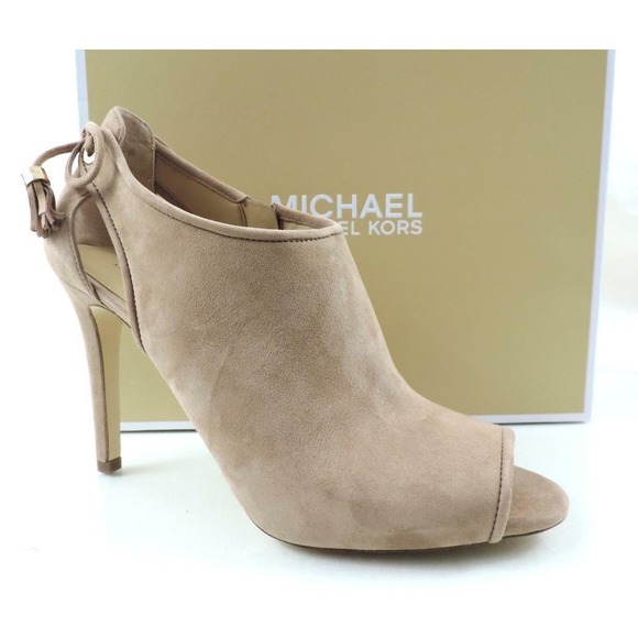 Michael Kors Jenings Bootie High Heels Sandals Open Toe Nude Dark Khaki Size 9.5 - Picture 3 of 10